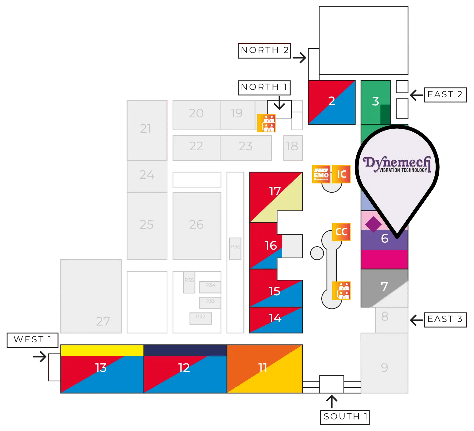 EMO exhibition floor map with booth location